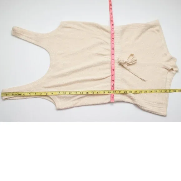 Spiritual Gangster Serenity Romper Chenille-Like Plush Cozy Scoop Ivory Medium - Picture 6 of 7